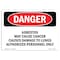Signmission OSHA Sign, 18" Height, 24" Width, Aluminum, Contains Asbestos Fibers, Landscape, 1824-L-2050 OS-DS-A-1824-L-2050 - alternate 1